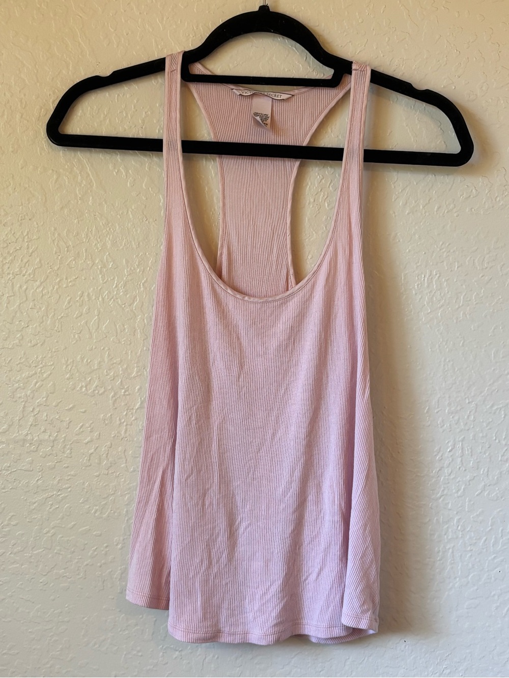 Victoria's Secret Light Pink Ribbed Racerback Tank Top Size M